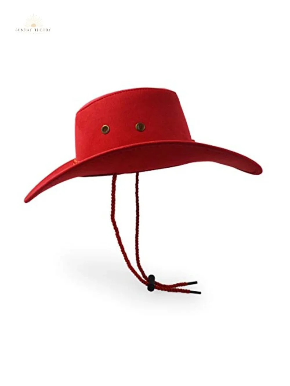 Faux Leather Suede Cowboy Hat with Chin Strap, Fishing Hiking Outdoor